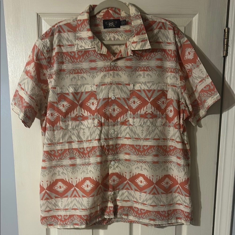Ralph Lauren Double RL Red and White Casual Button Down Shirt